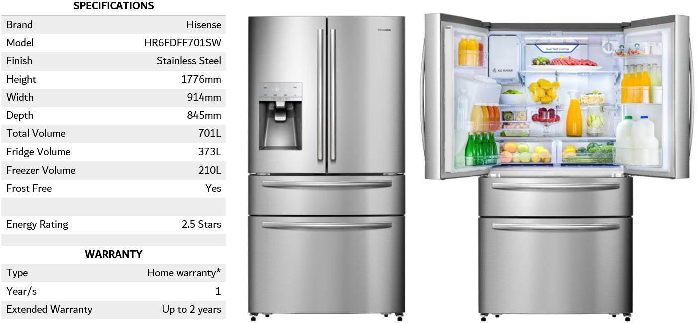 Hisense 701L French Door Fridge HR6FDFF701SW
