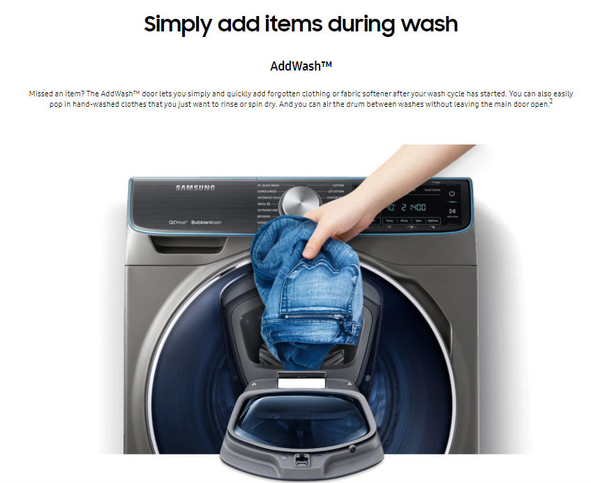 SAMSUNG 8.5kg QuickDrive FRONT LOAD Washer WW85M74FNOR