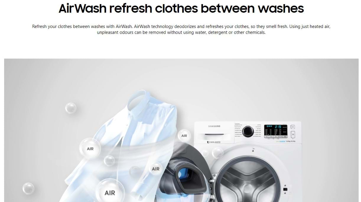 SAMSUNG 8.5kg/6kg AddWash Washer Dryer Combo WD85K6410OW